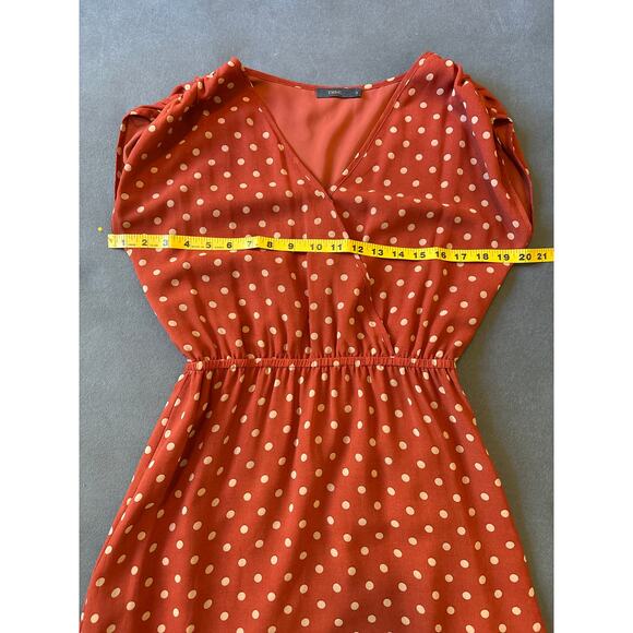 THML Women’s Small Polka Dot Burnt Orange Dress - Picture 9 of 12